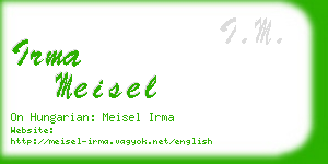 irma meisel business card